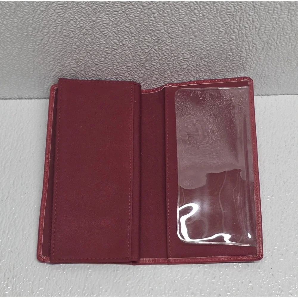 Fossil Red Leather Multicolor Patchwork Wallet Vintage